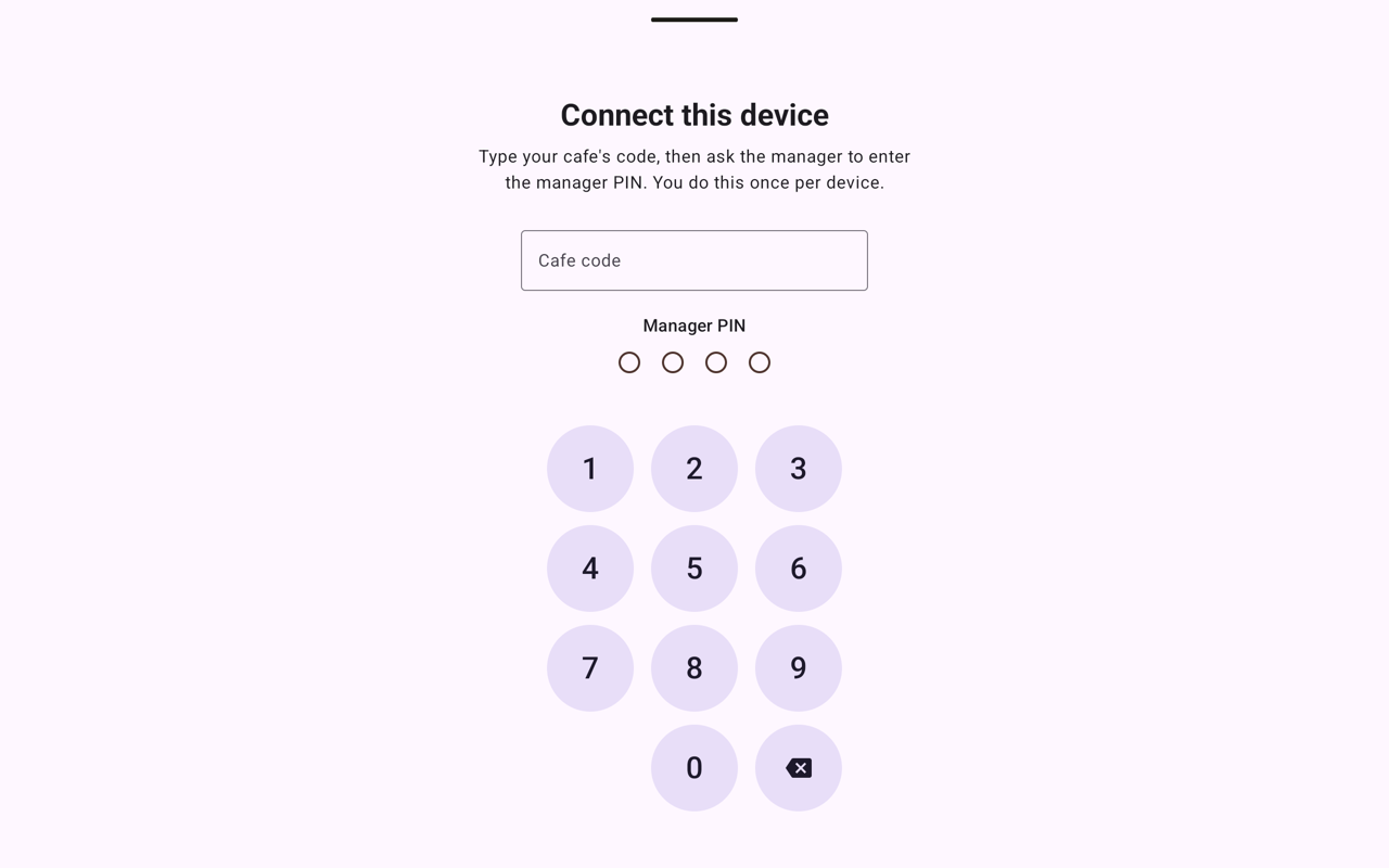 The Android kitchen app: Connect this device